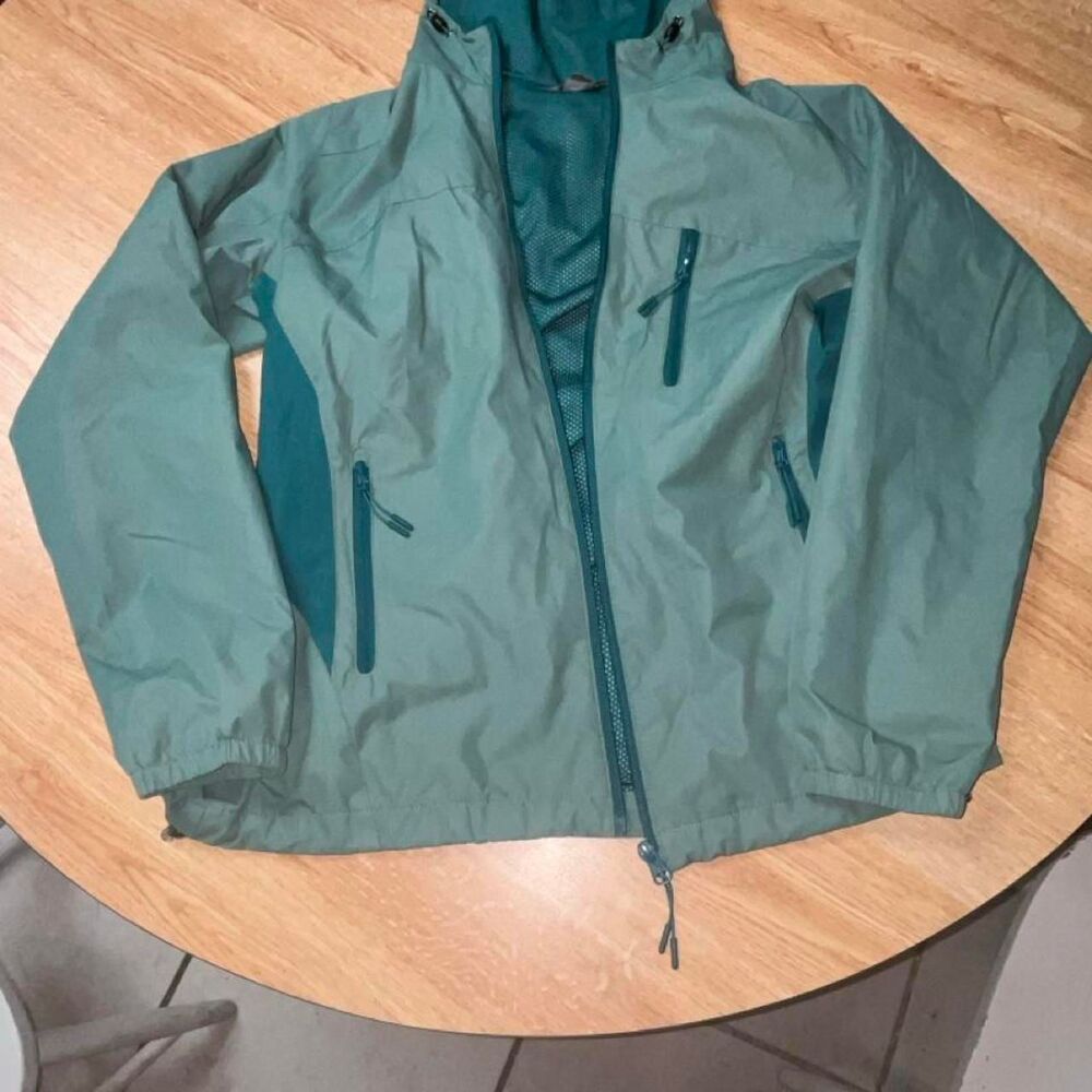 Green and blue windbreaker